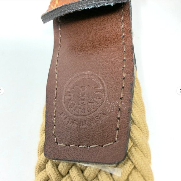Torino Leather Co Woven Elastic Belt Khaki Brown 54 - Picture 6 of 8